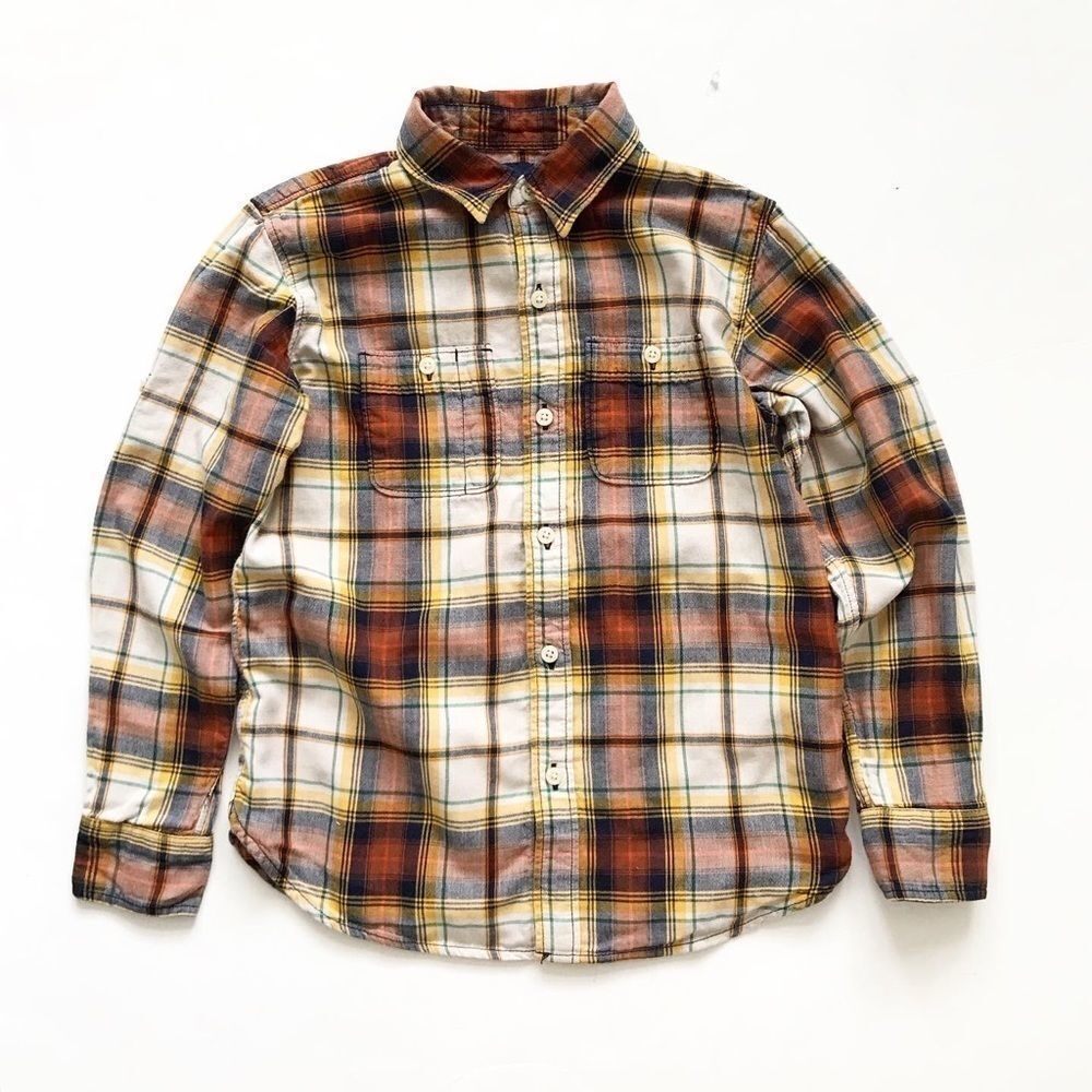 Gap kids plaid button down shirt EUC L(10Y)